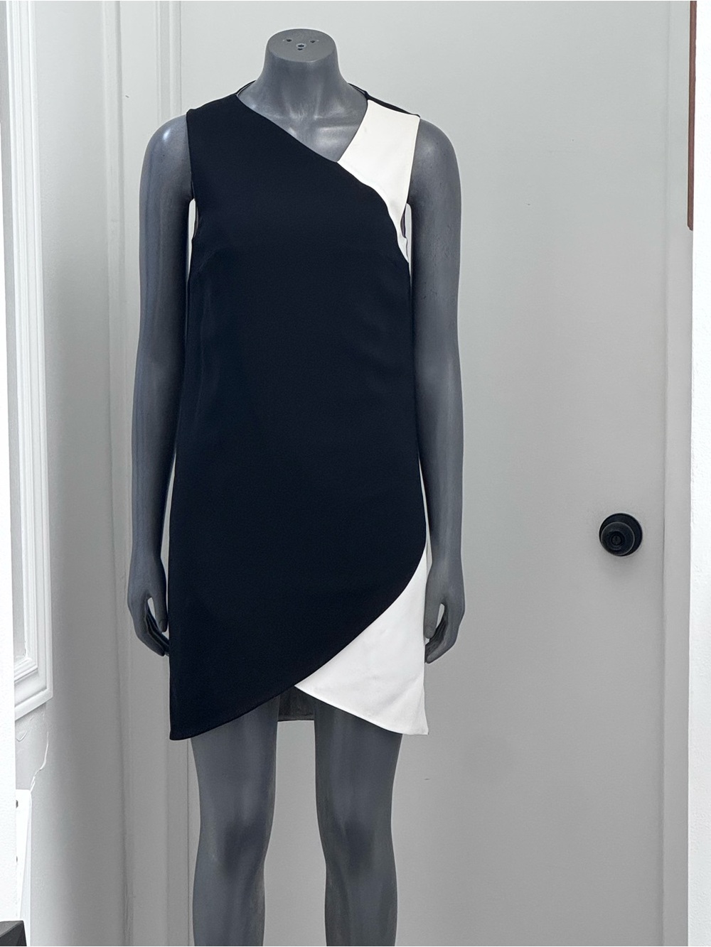 Givenchy Black and White Asymmetrical Sleeveless Dress